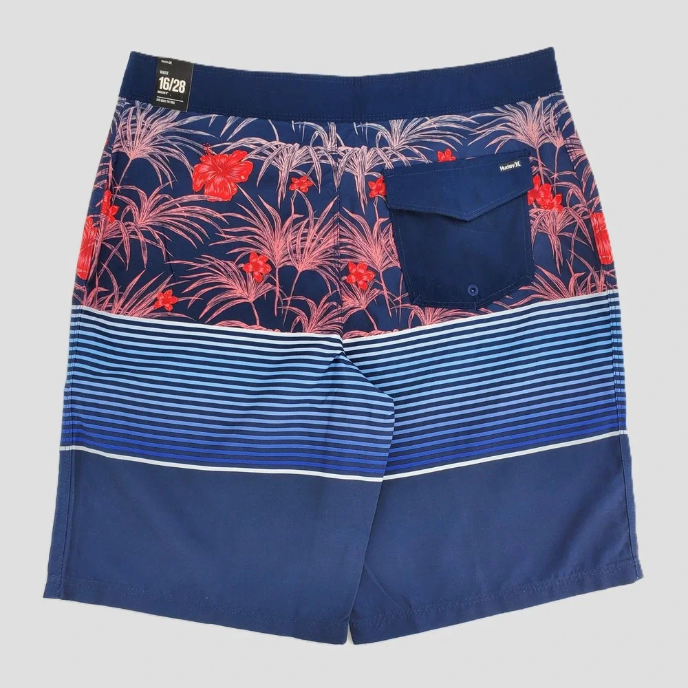 Hurley Boys‎ Size 16/28 Swim Board Shorts Midnight Navy Floral Stripe Summer